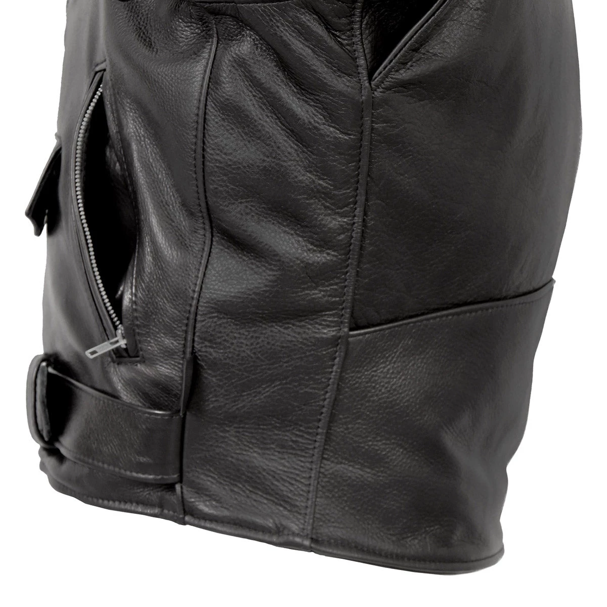 Hot Leathers JKM5009 Men's USA Made Black Premium Leather Vented Motorcycle Jacket Leather Motorcycle Jackets