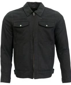 Hot Leathers JKM6001 Men's Black Denim Armored Shirt Jacket