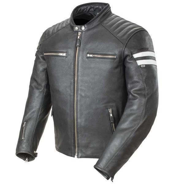 Motorcycle Jackets Joe Rocket 'Classic 92' Mens Black/White Leather Motorcycle Jacket