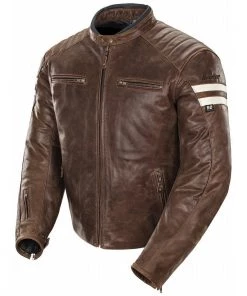 Joe Rocket Classic 92 Womens Brown And Cream Leather Jacket