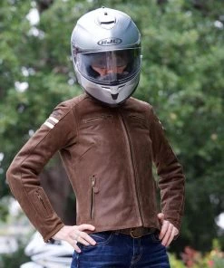 Casual Jackets Joe Rocket'Classic 92' Mens Brown And Cream Leather Jacket
