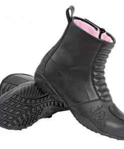 Joe Rocket'Trixie' Women's Black Leather Motorcycle Boots Riding Gear