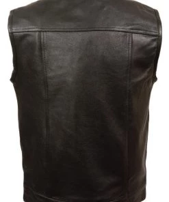 Motorcycle Vests Just Leather JSL1937Z Men's Black'Club' Leather Vest