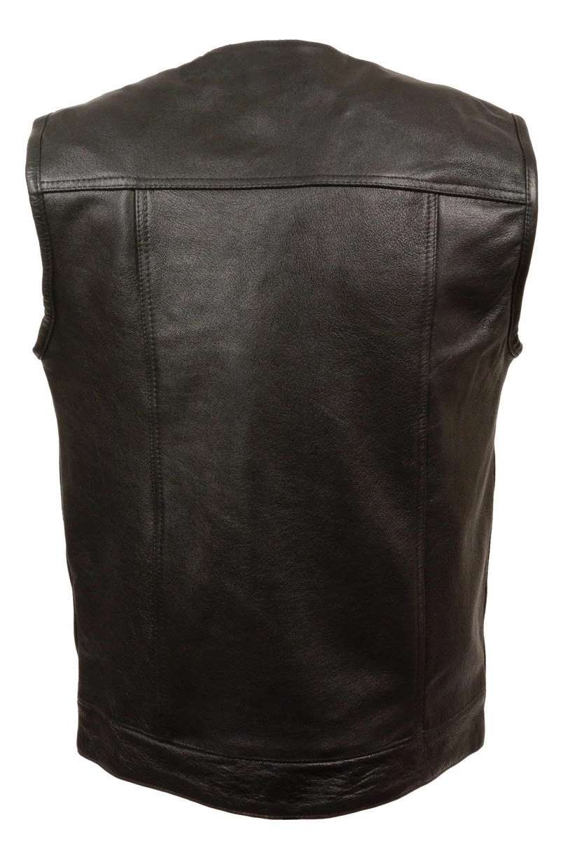 Motorcycle Vests Just Leather JSL1937Z Men's Black 'Club' Leather Vest