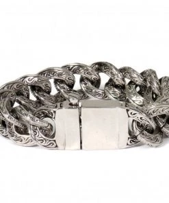 Hot Leathers JWB6204 Ornate Chain Large Links Bracelet