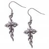 Riding Gear Hot Leathers JWE1110 Stainless Steel Cross Flames Earrings