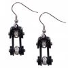 Riding Gear Hot Leathers JWE1112 Black Bike Chain Earrings