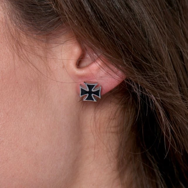 Riding Gear Hot Leathers JWE2103 Iron Cross Post Earrings