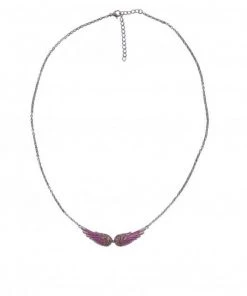 Hot Leathers JWN1006 Pink Angel Wings Necklace
