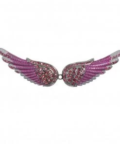 Hot Leathers JWN1006 Pink Angel Wings Necklace
