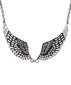 Hot Leathers JWN1007 Black Angel Wings Necklace