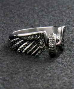 Hot Leathers JWR1102 Silver Wing Wheel Stainless Steel Ring