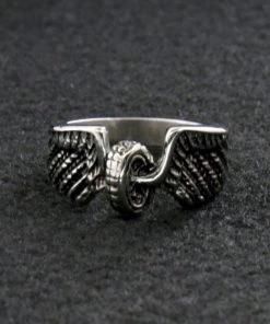 Hot Leathers JWR1102 Silver Wing Wheel Stainless Steel Ring