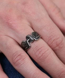 Hot Leathers JWR1102 Silver Wing Wheel Stainless Steel Ring