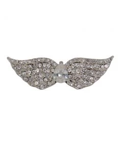 Riding Gear Hot Leathers JWR1126 Women's White 'Crystal Pearl Wings' Stainless Steel Ring