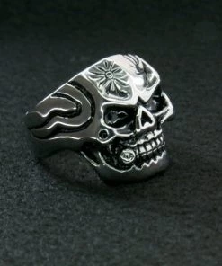 Hot Leathers JWR2102 Men's Skull Cigar Stainless Steel Ring Riding Gear