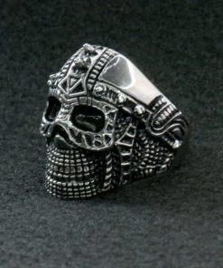 Hot Leathers JWR2105 Men's Cyborg Skull Stainless Steel Ring
