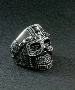 Hot Leathers JWR2105 Men's Cyborg Skull Stainless Steel Ring