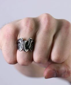 Hot Leathers JWR2113 Men's Wing Wheel Stainless Steel Ring