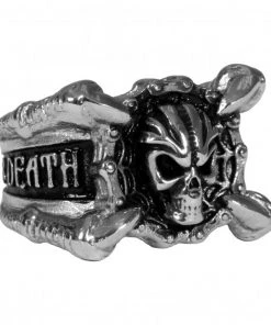 Hot Leathers JWR2125 Men's Freedom Or Death Skull Stainless Steel Ring Riding Gear