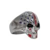 Hot Leathers JWR2131 Men's Silver 'American Flag Skull' Stainless Steel Ring Riding Gear