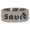 Riding Gear Hot Leathers JWR2132 Men's Silver 'SAVED' Stainless Steel Ring