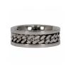 Hot Leathers JWR2144 Men's Silver 'Cuban Link' Stainless Steel Ring Riding Gear