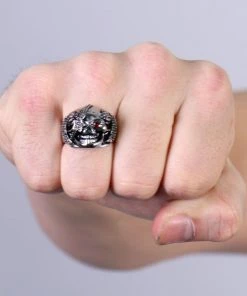 Hot Leathers JWR2201 Men's Eye Patch Stainless Steel Ring