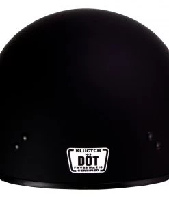 Klutch Helmets Klutch K-3'Cruise' Flat Black Half Face Motorcycle Helmet With Snap On Visor Riding Gear