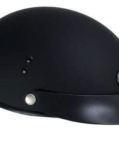 Klutch Helmets Klutch K-3'Cruise' Flat Black Half Face Motorcycle Helmet With Snap On Visor Riding Gear