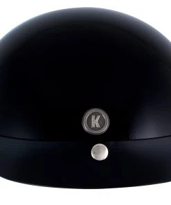 Klutch Helmets Riding Gear Klutch K-3'Cruise' Gloss Black Half Face Motorcycle Helmet With Snap On Visor
