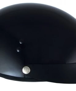 Klutch Helmets Riding Gear Klutch K-3'Cruise' Gloss Black Half Face Motorcycle Helmet With Snap On Visor