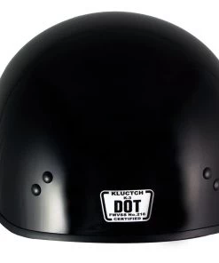 Klutch Helmets Riding Gear Klutch K-3'Cruise' Gloss Black Half Face Motorcycle Helmet With Snap On Visor
