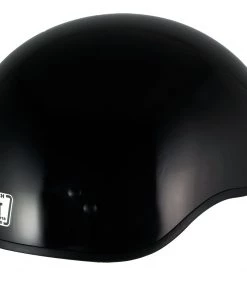 Klutch Helmets Riding Gear Klutch K-3'Cruise' Gloss Black Half Face Motorcycle Helmet With Snap On Visor