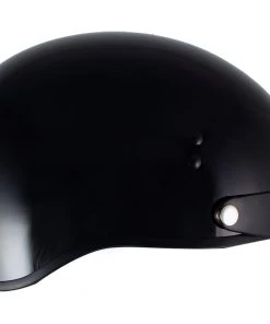 Klutch Helmets Riding Gear Klutch K-3'Cruise' Gloss Black Half Face Motorcycle Helmet With Snap On Visor