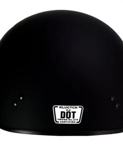 Klutch Helmets Klutch K-6'Laid Low' Flat Black Half Face Motorcycle Skull Helmet