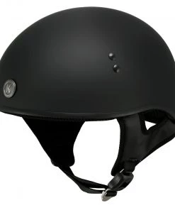 Klutch Helmets Klutch K-6 'Laid Low' Flat Black Half Face Motorcycle Skull Helmet