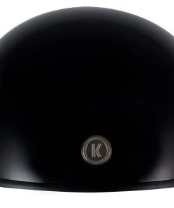 Klutch Helmets Klutch K-6'Laid Low' Gloss Black Half Face Motorcycle Skull Helmet Riding Gear