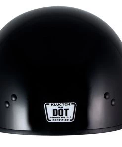 Klutch Helmets Klutch K-6'Laid Low' Gloss Black Half Face Motorcycle Skull Helmet Riding Gear