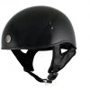 Klutch Helmets Klutch K-6 'Laid Low' Gloss Black Half Face Motorcycle Skull Helmet Riding Gear