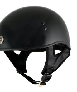 Klutch Helmets Klutch K-6 'Laid Low' Gloss Black Half Face Motorcycle Skull Helmet Riding Gear