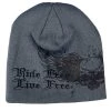 Riding Gear Hot Leathers KHB1000 Skull With Wings Grey Knit Cap