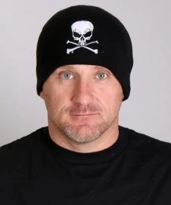 Hot Leathers KHB1010 Skull And Crossbones Knit Cap Riding Gear