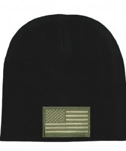 Hot Leathers KHB5003 Woodland Camo American Flag Knit Hat Riding Gear