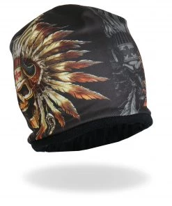 Hot Leathers KHC1024 Sublimated Indian Skull Beanie Riding Gear