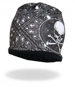 Hot Leathers KHC1025 Sublimated Paisley Bones Beanie Riding Gear