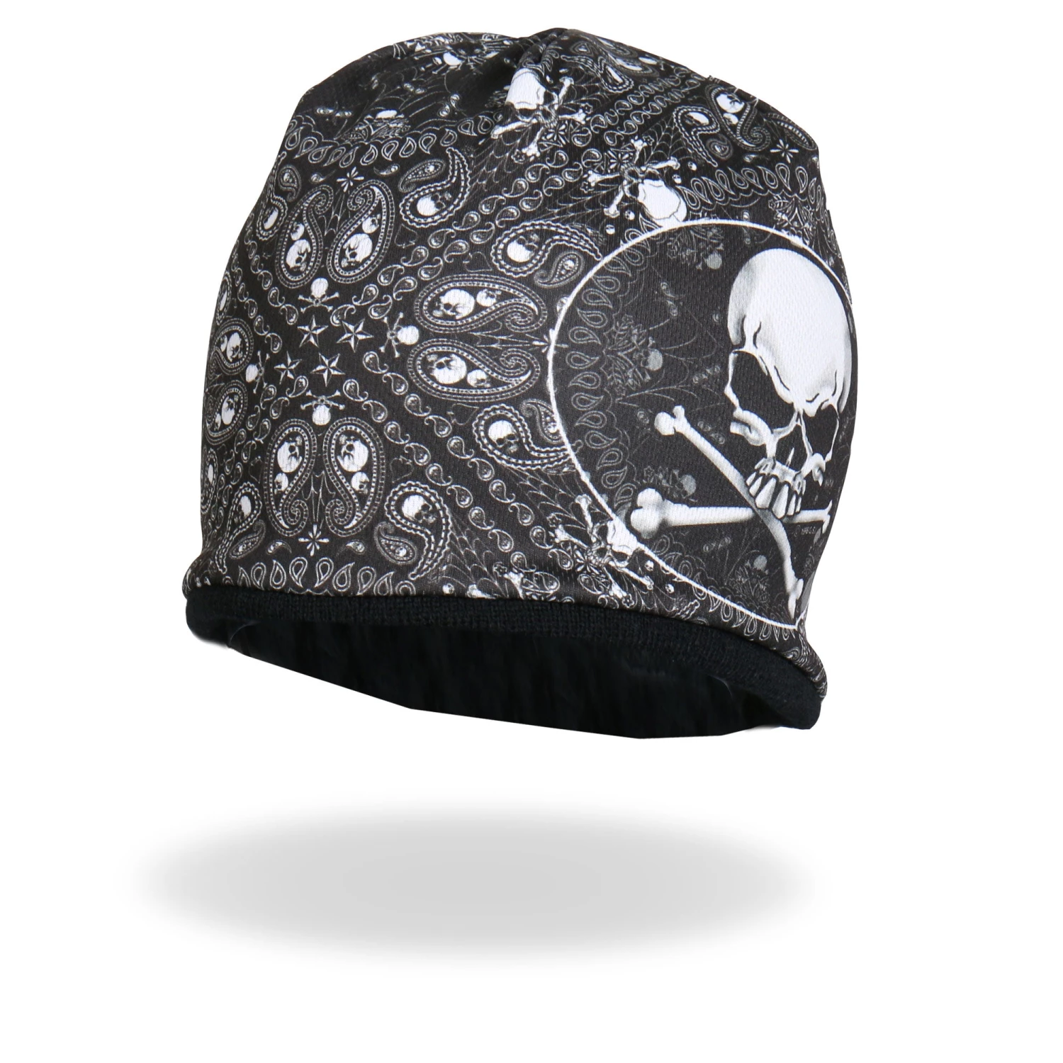 Hot Leathers KHC1025 Sublimated Paisley Bones Beanie Riding Gear