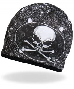 Hot Leathers KHC1025 Sublimated Paisley Bones Beanie Riding Gear