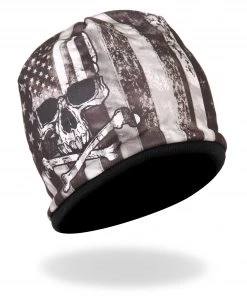 Riding Gear Hot Leathers KHC1033 Flag Skull Sublimated Beanie