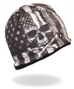 Riding Gear Hot Leathers KHC1033 Flag Skull Sublimated Beanie